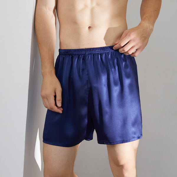 19Momme Pure Silk Solid Color Casual Classic Mens Shorts